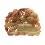 A Russet Yellow Jade Carving   A Russet Yellow Jade Carving Of irregular flattened shape, carved