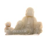 A Jade Carving of an Arhat    A Jade Carving of an Arhat  Depicting the Vijraputra Arhat in a