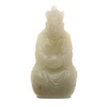 A White Jade Figure of a Buddhist Monk   A White Jade Figure of a Buddhist Monk Seated in dhyanasana