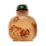 A Carved Agate Snuff Bottle, 19th Century   A Carved Agate Snuff Bottle The well-hollowed