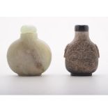 A Jade Snuff Bottle, Qing Dynasty   A Jade Snuff Bottle The mottled 'chicken bone' jade snuff bottle