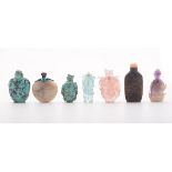 Seven Hardstone Snuff Bottles, 19th Century   Seven Hardstone Snuff Bottles This group comprises