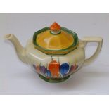 A Clarice Cliff Crocus pattern Bizarre Ware teapot – Newport Pottery