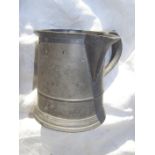 A spouted pewter tavern mug – 'TW Devon', 4.5” high