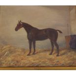 Late 19th/Early 20thC British School – oil on canvas – Equestrian portrait, the racehorse 'Hazel' in