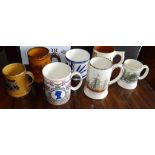 A Wedgwood QEII Silver Jubilee tankard and six other mugs/tankards (7)