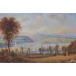 F. Foot – 19thC watercolour – View of Ashburton and surrounding hills, 1865, 9.5” x 14.5” - From the