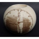 A cricketing match striker by Kepple -  W. G Grace at the crease – sepia printed