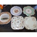 A Spode tea plate and four various others  (5)