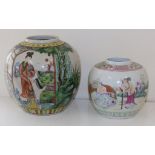 Two Chinese polychrome ginger jars