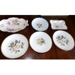 Three small Royal Crown Derby trays and three others (6)