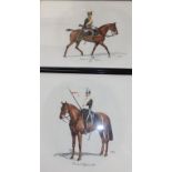 'PHS' - a pair of watercolours – Military equestrian portraits