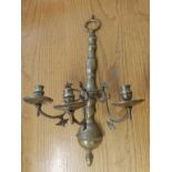 An old Dutch brass candle bracket