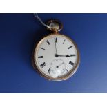 An Astra repeating pocket watch in '14k' case – dial cracked, movement incomplete