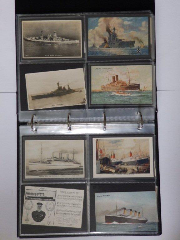 Approximately 60 postcards including military, railway, shipping, submarine L52 and two