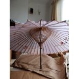 A painted silk parasol