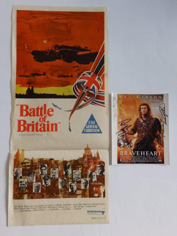 A small colour 'Battle of Britain' poster – M.A.P.S. Litho Pty Ltd, 29” x 13” and a small collection