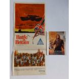 A small colour 'Battle of Britain' poster – M.A.P.S. Litho Pty Ltd, 29” x 13” and a small collection