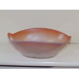 A signed 'Daum' satin glass oval basket, 10” across