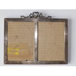 A rectangular double silver photo frame – WCJL, London 1897, 8.75” across