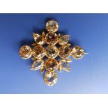 A topaz set  flowerhead brooch, 1.9” across