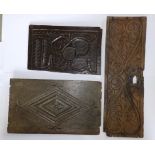 Three various antique carved oak panels
