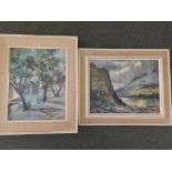 S. J. Iredale – two oil paintings – landscapes with water