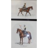 P.H.S. – pair watercolours – Military equestrian portraits