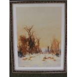 John Baragwanath King – watercolour – Trees in winter, 14” x 10”