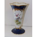 A George Jones Crescent China trumpet vase in Worcester style