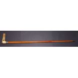 A Victorian malacca flick stick with horn handle and silver ferrule – London 1889, 36”