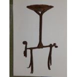 A 19thC Bambara wrought iron lamp