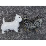 A Beswick cat and a West Highland terrier  (2)