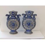A pair of German stoneware vases – one a/f