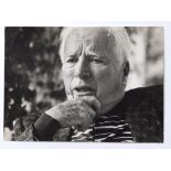 Lord Snowdon – black & white portrait photograph of an elderly Charlie Chaplin, with studio stamp to