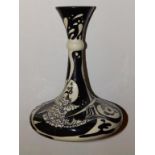 A boxed Moorcroft black & white Ober Water pattern limited edition vase by Rachel Bishop – 9/100,