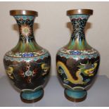 A pair of cloisonne vases