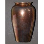 A Moorcroft pink/orange plain lustre vase, 8.5” high  - slight chip to glaze on rim