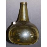 An 18thC onion shaped wine bottle, 6.5”