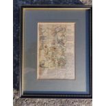A small 18thC coloured Ogilby strip map – Dartmouth to Exeter