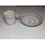 A New Hall fluted coffee cup and saucer – early pattern 90