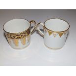 A Spode coffee can in pattern 354 together with a Coalport blue & gilt coffee can (2)