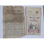 'The Times', October 3rd, 1798, 'The British Gazette' May 1926, and three editions of Punch