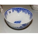 A Worcester blue & white sugar bowl in Argument pattern, 4.5”