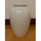 A plain white glazed Walter Moorcroft vase/lamp base – ex Moorcroft museum – firing crack to side,