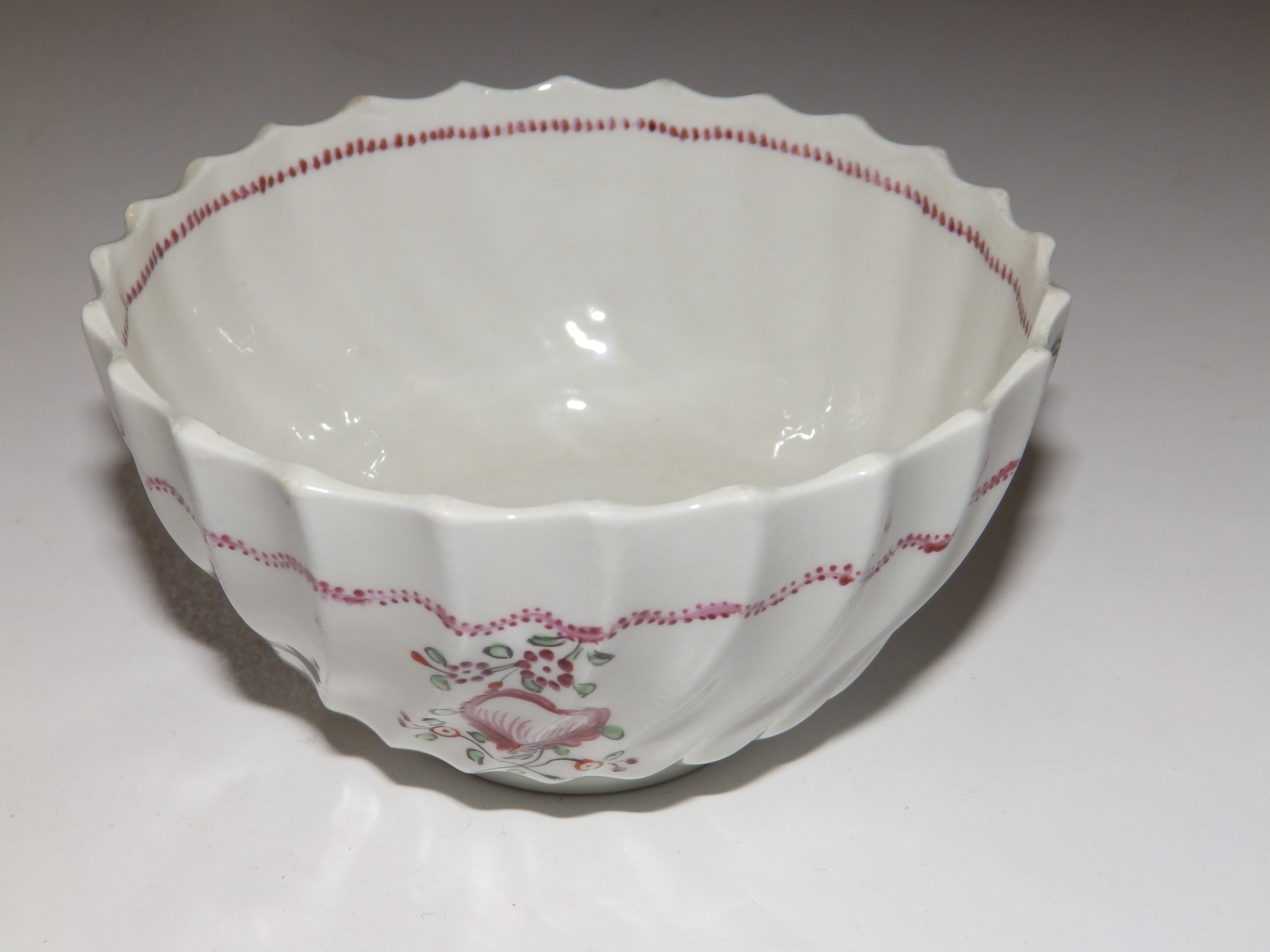 An A & E Keeling (Factory X) porcelain ogee fluted sugar bowl