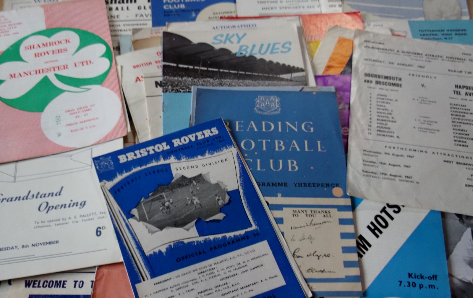 COLLECTION OF 60 FRIENDLY PROGRAMMES - ALL 1950's / 60's Nice collection of programmes which are all