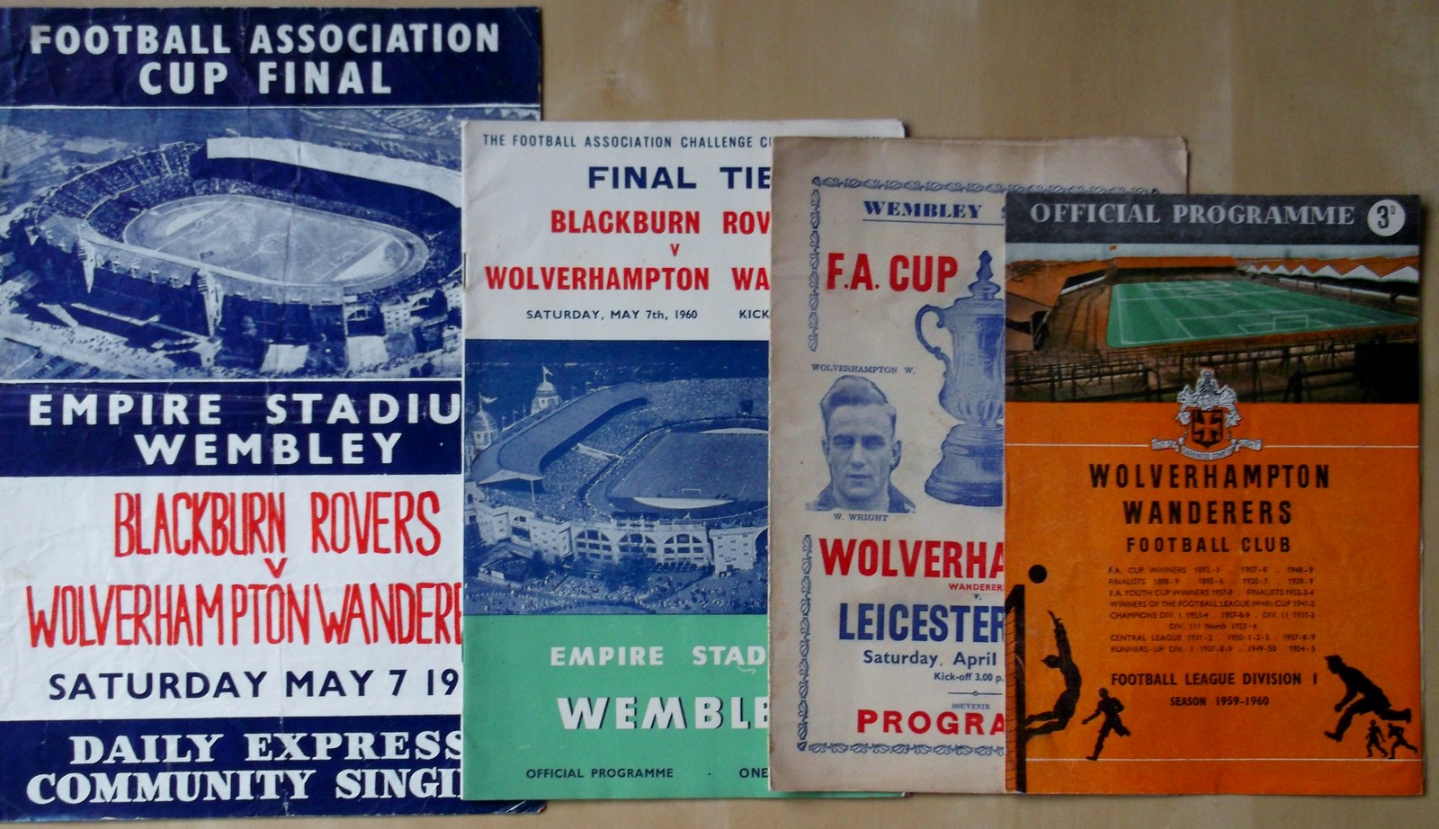 WOLVES BIG MATCH COLLECTION 1949 FA Cup Final pirate programme, 1959-60 Charity Shield v N.Forest,