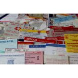 ARSENAL TICKET COLLECTION x 88 Good collection of Arsenal home and away match tickets Fair / Good