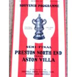 PRESTON V ASTON VILLA - 37/38 FA CUP SEMI FINAL Rare programme for the 1937-38 FA Cup Semi-Final